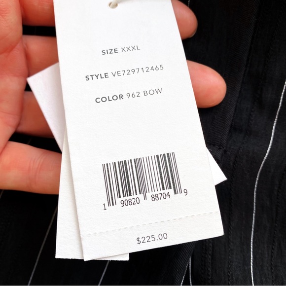 🖤 PLUS VINCE BLACK WHITE STRIPE LOOSE FIT V-NECK SHORT SLEEVE TOP/TUNIC! - Picture 10 of 16